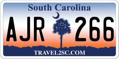 SC license plate AJR266