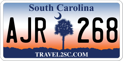 SC license plate AJR268
