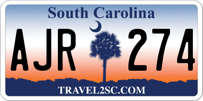 SC license plate AJR274