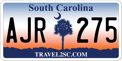 SC license plate AJR275