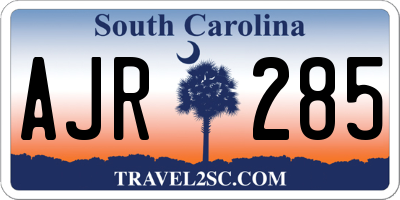 SC license plate AJR285