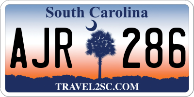SC license plate AJR286