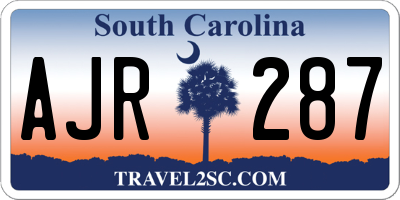 SC license plate AJR287