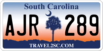 SC license plate AJR289