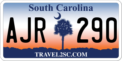 SC license plate AJR290
