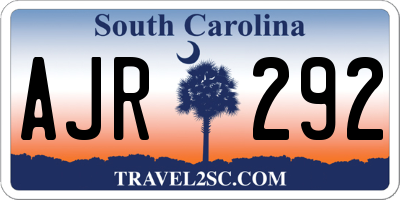 SC license plate AJR292