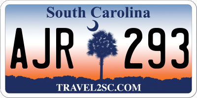 SC license plate AJR293