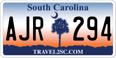SC license plate AJR294