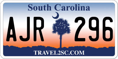 SC license plate AJR296
