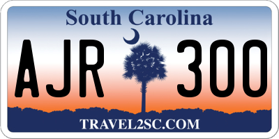 SC license plate AJR300
