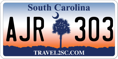 SC license plate AJR303