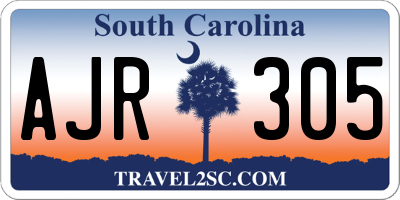 SC license plate AJR305