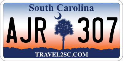SC license plate AJR307