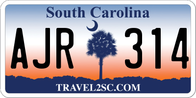 SC license plate AJR314