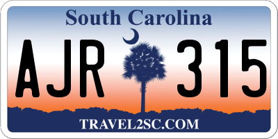 SC license plate AJR315