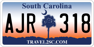 SC license plate AJR318