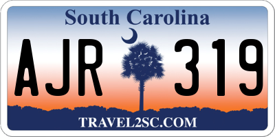 SC license plate AJR319