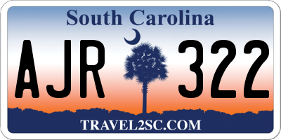 SC license plate AJR322