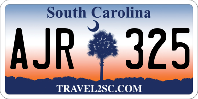 SC license plate AJR325