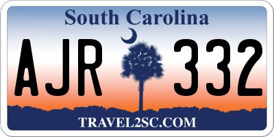 SC license plate AJR332