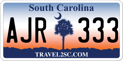 SC license plate AJR333
