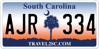 SC license plate AJR334