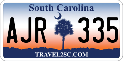 SC license plate AJR335