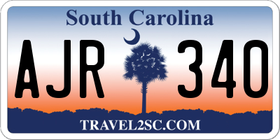 SC license plate AJR340