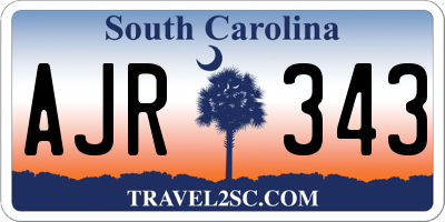 SC license plate AJR343