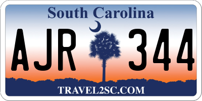 SC license plate AJR344