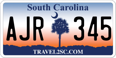 SC license plate AJR345