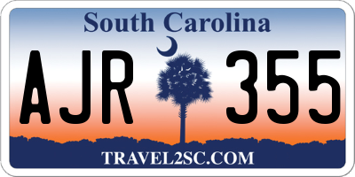 SC license plate AJR355