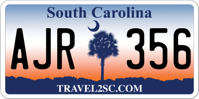 SC license plate AJR356