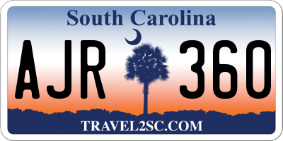 SC license plate AJR360