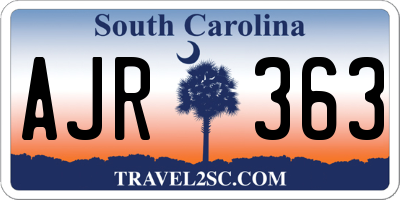 SC license plate AJR363