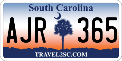SC license plate AJR365