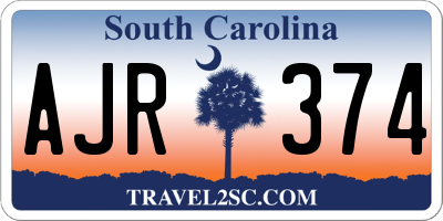 SC license plate AJR374