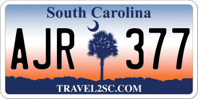 SC license plate AJR377