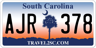 SC license plate AJR378