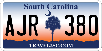 SC license plate AJR380