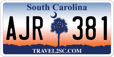 SC license plate AJR381
