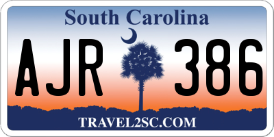 SC license plate AJR386