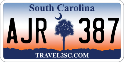 SC license plate AJR387