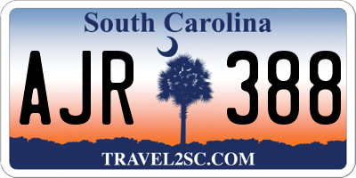 SC license plate AJR388