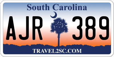 SC license plate AJR389
