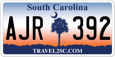 SC license plate AJR392