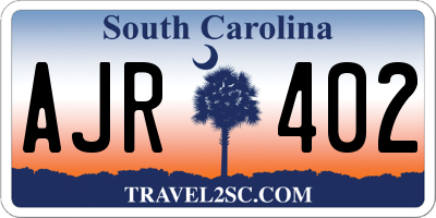 SC license plate AJR402