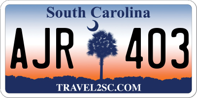SC license plate AJR403
