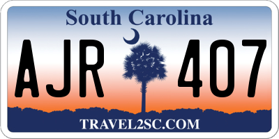 SC license plate AJR407