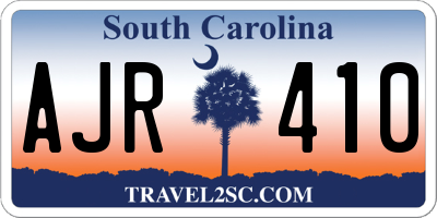 SC license plate AJR410